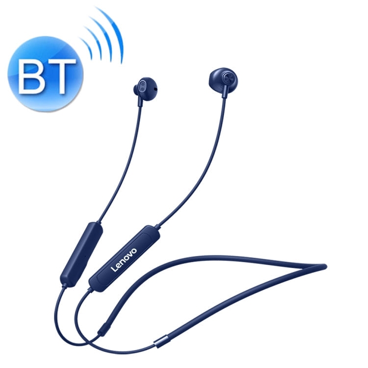 Écouteurs Bluetooth d'origine Lenovo SH1 filaires magnétiques contrôlés par fil Lenovo SH1 appel de support (bleu marine)