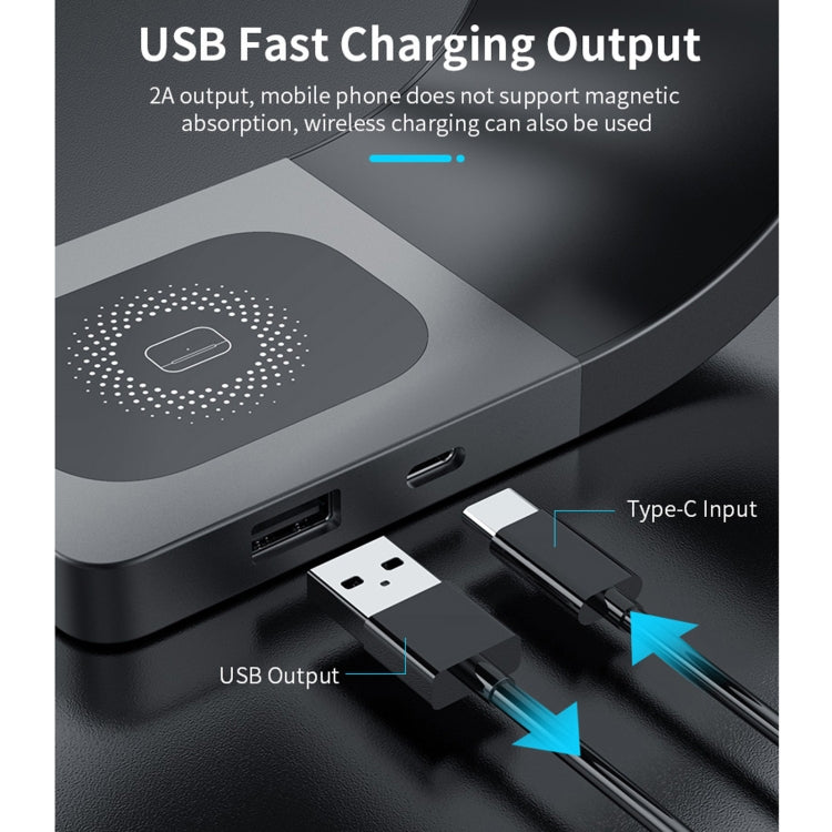 Chargeur sans fil magnétique intelligent multifonction 4 en 1 pour iPhone et iWatches Airpods (Noir)