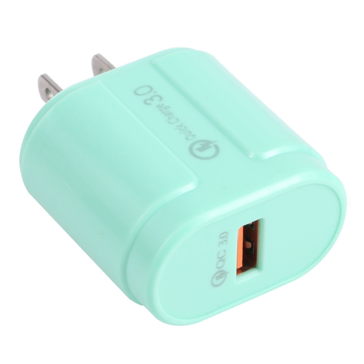 13-3 QC3.0 Un solo interfaz USB Macarons Cargador de Viaje Enchufe de US