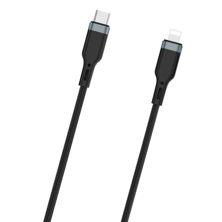 WIWU PT04 USB-C / Tipo-C a 8 PIN Cable de Datos de platino longitud del Cable: 0.3m (Negro)