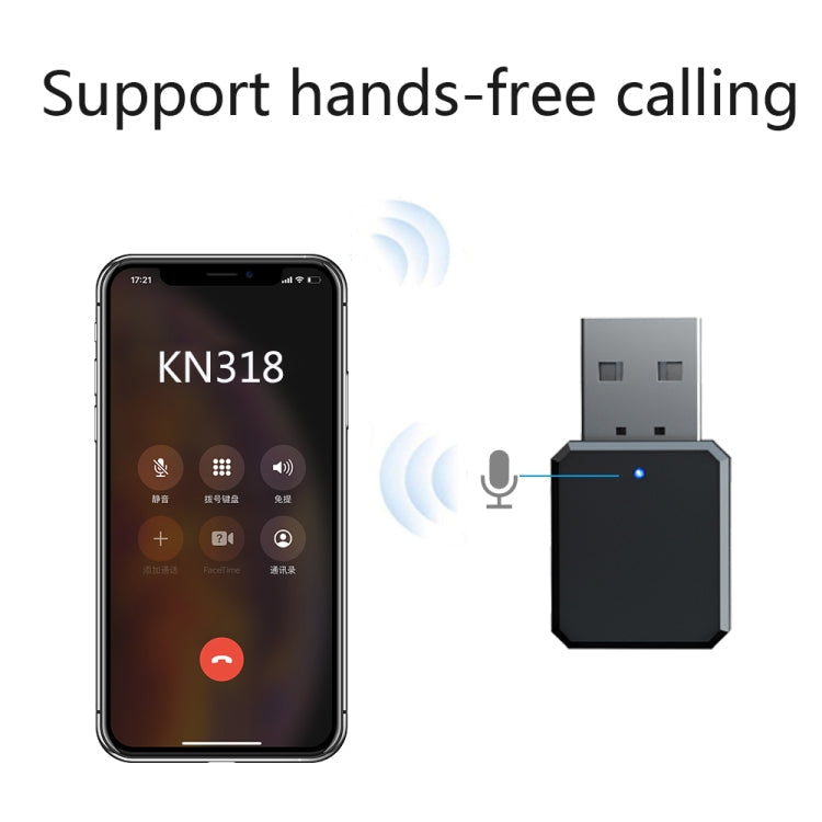 KN318 USB Bluetooth 5.1 Audio Receiver Adapter