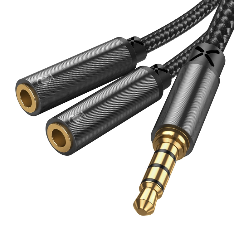 Joyroom SY-A04 Headphone Male to 3-Female Y-Splitter Nylon Braid Audio Cable Length: 0.2m