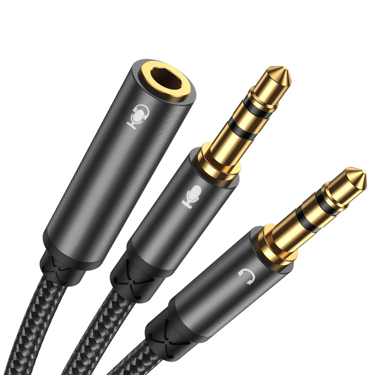 Joyroom SY-A05 Auriculares Hombre a 2-Hembra Y-Splitter Nylon Braid Cable de Audio Longitud: 0.2m