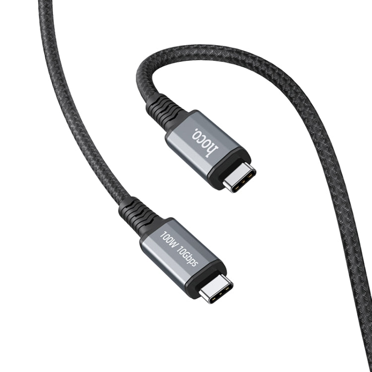Hoco US01 USB3.1 Gen2 10GBPS 100W Transmisión de alta velocidad HD de Carga Cable de Carga Longitud: 1.2m (Negro)