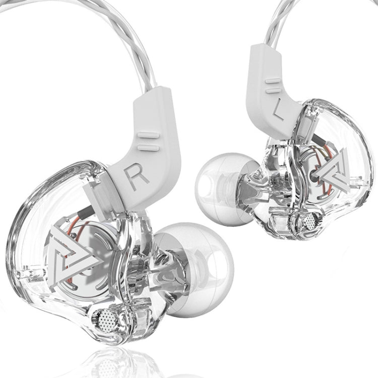 QKZ AK6 3.5mm In-Ear Subwoofers Sports Headphones Cable length: about 1.2m (Transparent White)