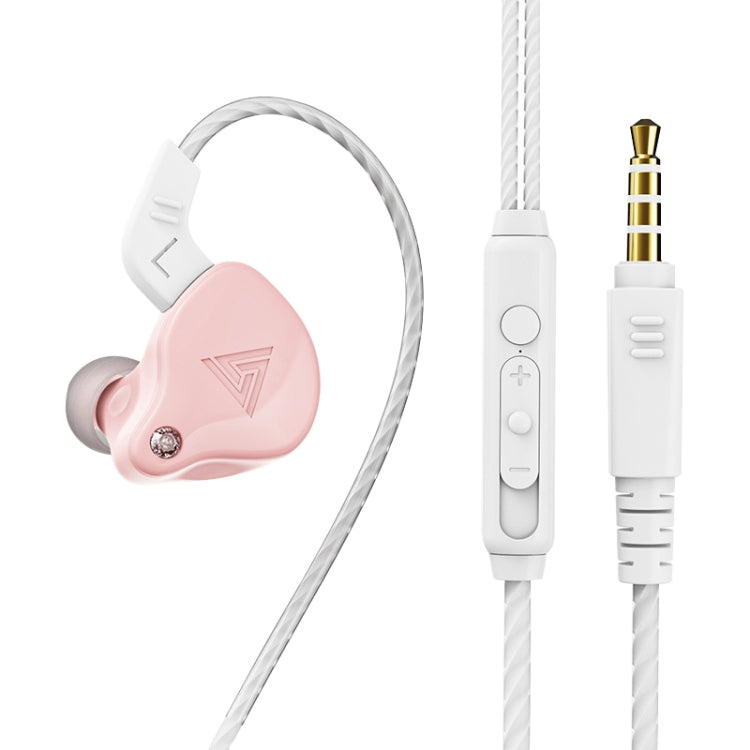QKZ AK6-X 3.5mm In-Ear Wired subwoofer Sports Headphones with Microphone Longueur du câble: environ 1.2m (Cherry Blossom Pink)