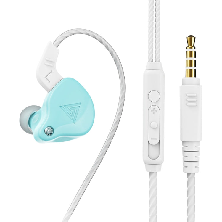 QKZ AK6-X 3.5MM Subwoofer In-Ear Sports Headphones with Mic Cable length: about 1.2m (Glazed Blue)