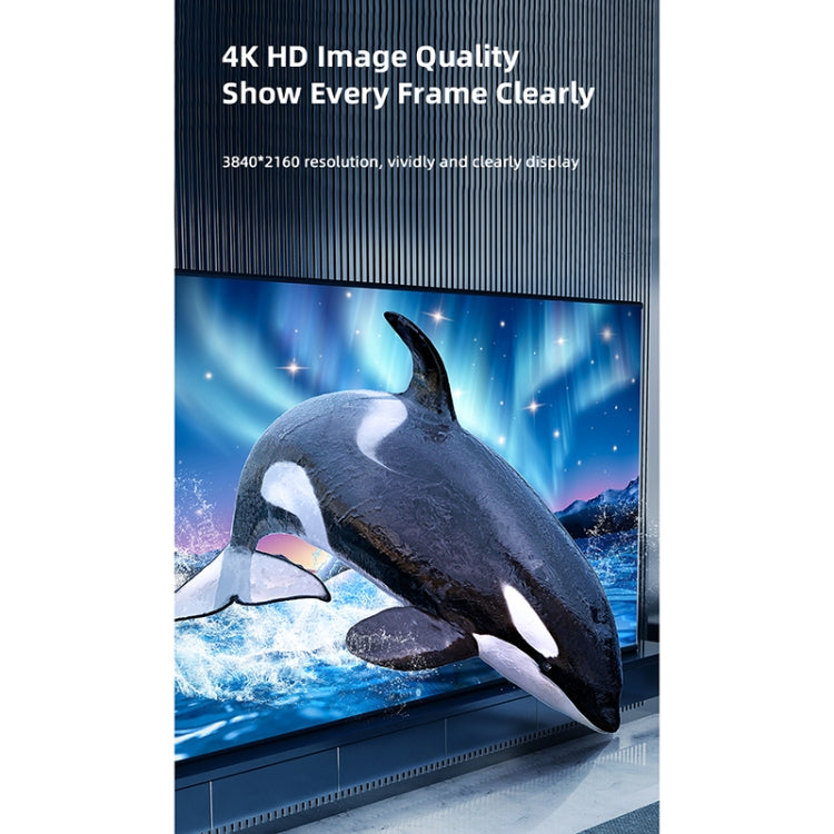 USAMS US-SJ530 U74 DP A HDMI 4K Alloy de Aluminio Brillante HD Cable de Audio y video longitud del Cable: 2m (Negro)