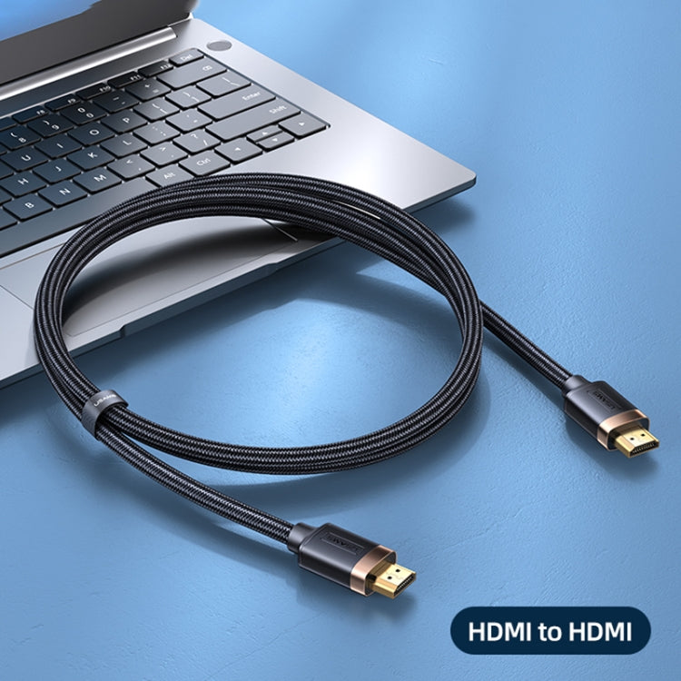 USAMS US-SJ529 U74 HDMI to HDMI 4K Bright Aluminum Alloy HD Video Audio Cable Cable length: 3M (Black)