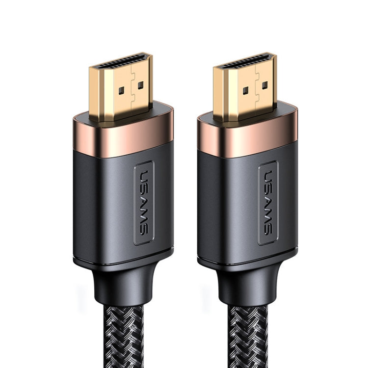 Câble audio vidéo HD USAMS US-SJ529 U74 HDMI vers HDMI 4K en alliage d'aluminium brillant Longueur du câble : 3 m (noir)