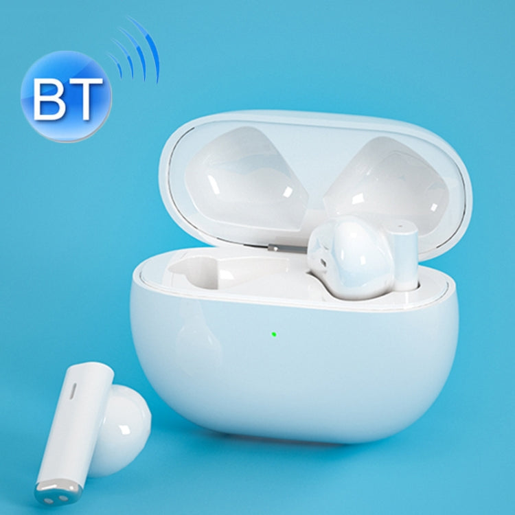 Auricular Bluetooth de reducción de ruido Inteligente JX-6S con caja de Carga conexión automática de soporte (Blanco)