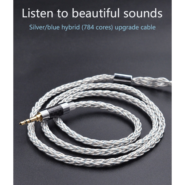 KZ 3.5mm Plug 784-core Blue Blue Silver Earphone Silver Plated Upgrade Cable for KZ ZS10 PRO/DQ6/ASX Cable Length: 1.2m(C style)