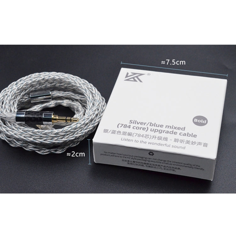 KZ 3.5mm Enchufe 784-núcleo Blue Blue Silver Auricular Plateado Plateado Cable de actualización para KZ ZS10 PRO / DQ6 / ASX Longitud del Cable: 1.2m (estilo C)