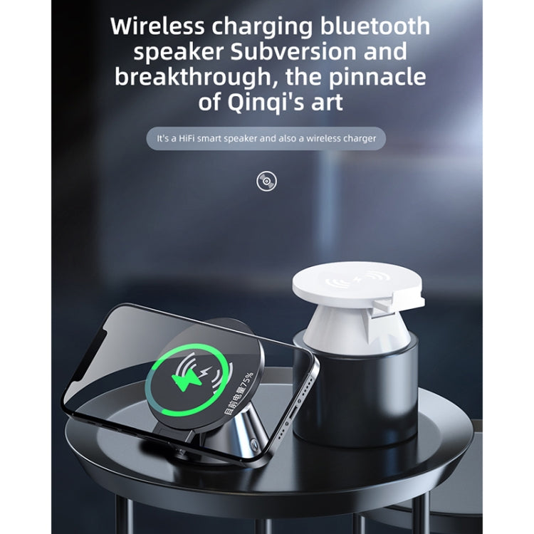 10W Multifunctional Universal Horizontal / Vertical Flash Wireless Charger Bluetooth Speaker with USB Interface (Cyan Blue)