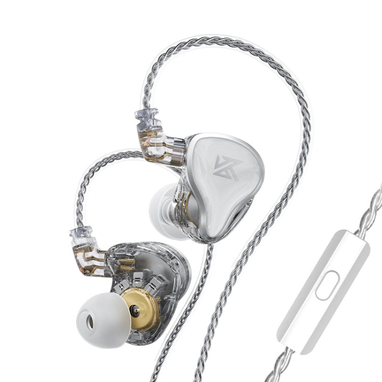 KZ ZAS 16 Units In-Ear Wired Headphones with Iron Wire MIC Version (White)
