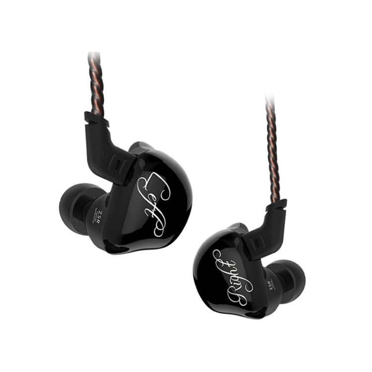 6 unités KZ ZSR Iron-in-Ear Wired Earphone Version Standard (Noir)