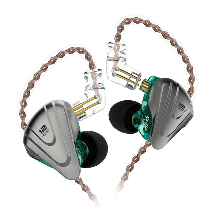KZ ZSX 12-Unit Unit-Unit Anillo Iron Metal Gaming In-Ear Auriculares con Cable Versión Estándar (Cian)