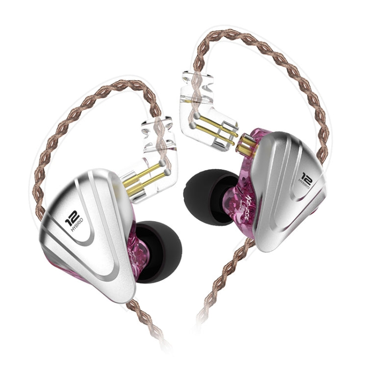 KZ ZSX 12-Unidad Anillo Iron Metal Gaming In-Ear Auriculares con Cable Versión Estándar (Púrpura)