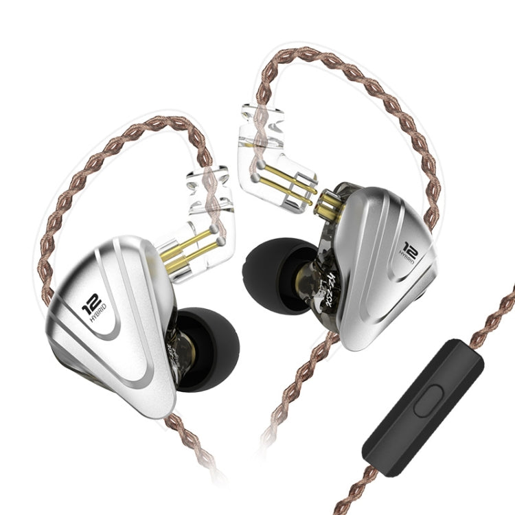 KZ ZSX 12 Unidad Anillo Iron Metal Gaming In-Ear Auriculares con Cable Versión MIC (Negro)