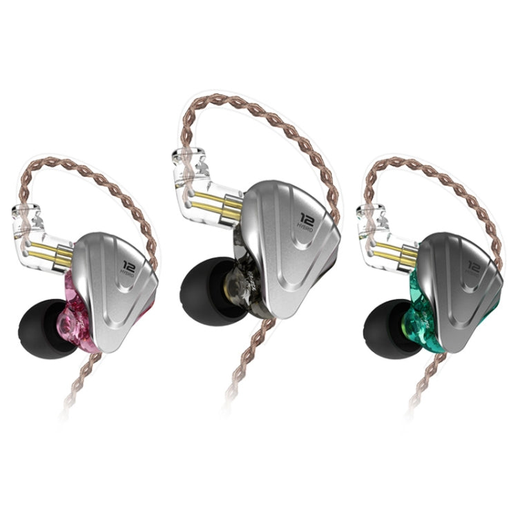 KZ ZSX 12-Unidad Anillo Iron Metal Gaming In-Ear Auriculares con Cable Versión MIC (Cian)