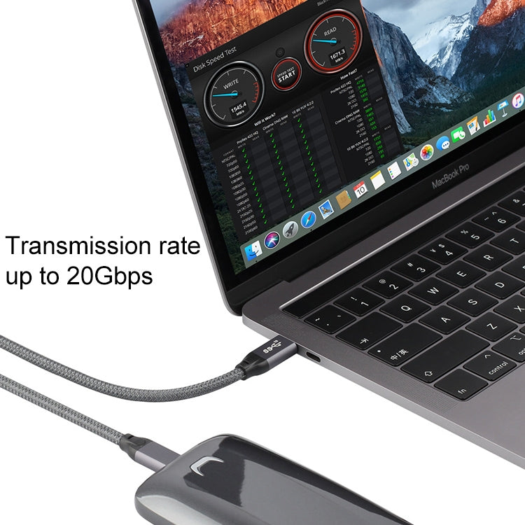 100W USB-C / TYPE-C Male to USB-C / TYPE-C Male Full Function Data Cable with E Mark Cable Length: 2m