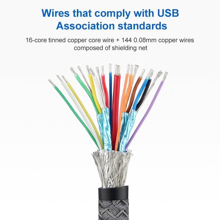 100W USB-C / TYPE-C CODBOW A USB-C / TYPE-C Cable de Datos de funciones completas Macho con marca E Longitud del Cable: 1.5 m