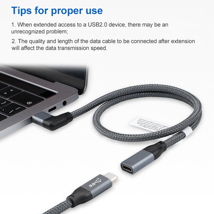 100W USB-C / Type-C Elbow Elbow to USB-C / Type C / Type C FUNCTIONAL FAILURE OF Data Cable Cable LENGTH: 1M