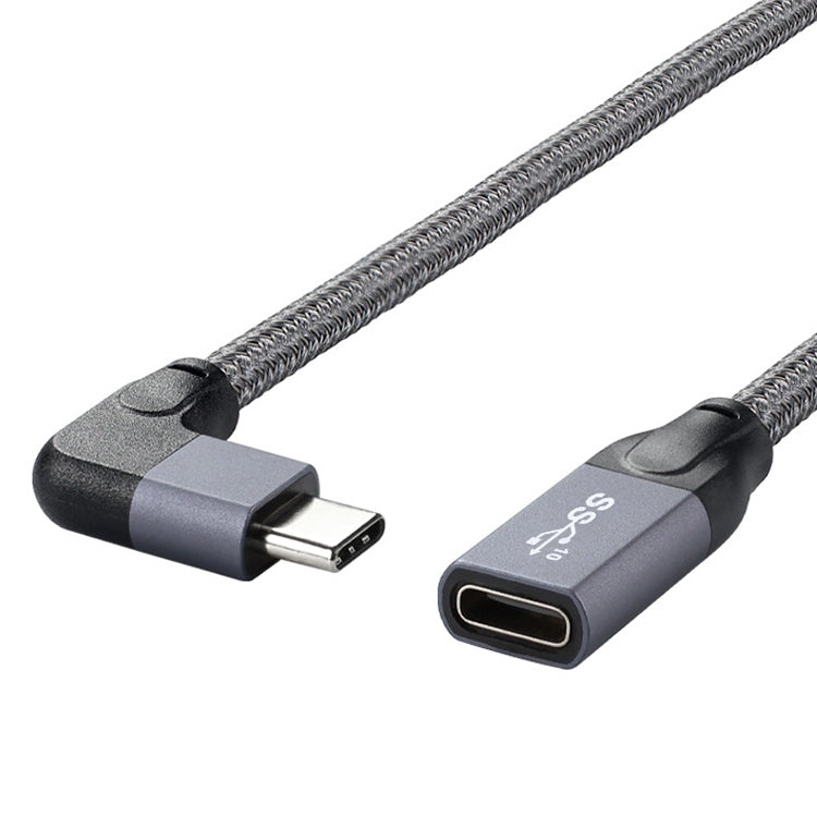 100W USB-C / Type-C Elbow Elbow to USB-C / TYPE-C Female Function Datenverlängerungskabel Kabellänge: 1,5 m