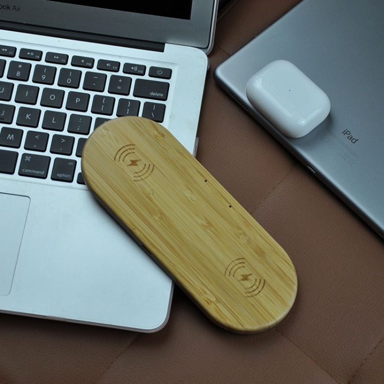 Chargeur sans fil multifonction 2 en 1 en bois pour iPhone et iWatch Airpods (bois clair)
