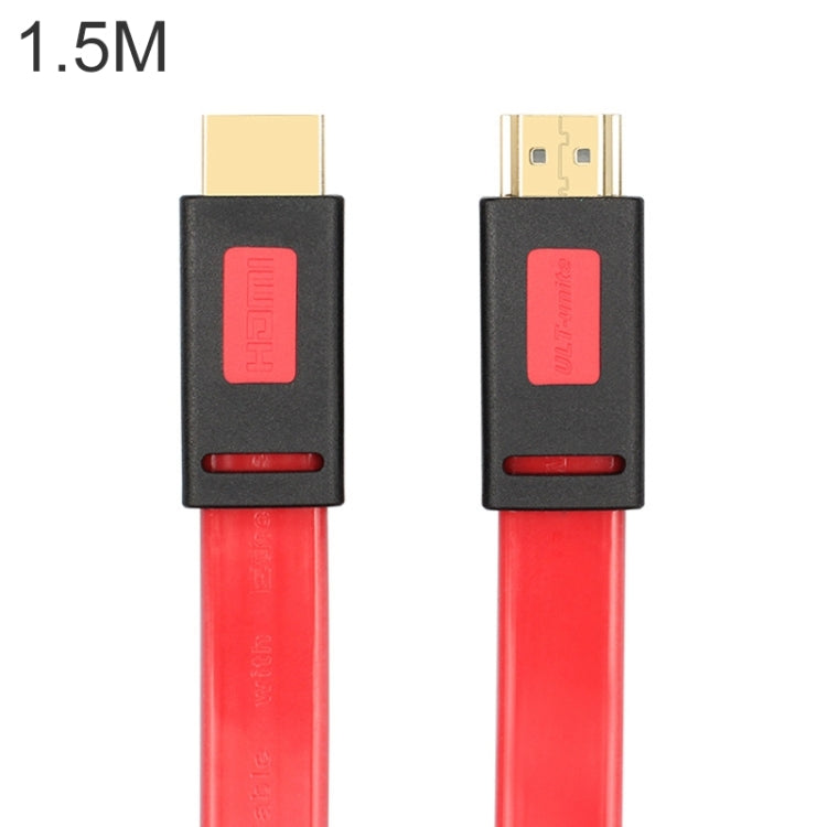 Uld-Unite 4K Ultra HD Gold Plated HDMI to HDMI Flat Cable Cable Length: 1.5m (Transparent Red)
