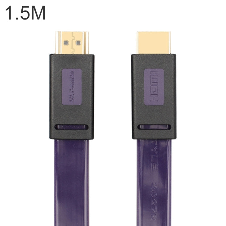 Câble plat Uld-Unite 4K Ultra HD plaqué or HDMI vers HDMI Longueur du câble : 1,5 m (violet transparent)