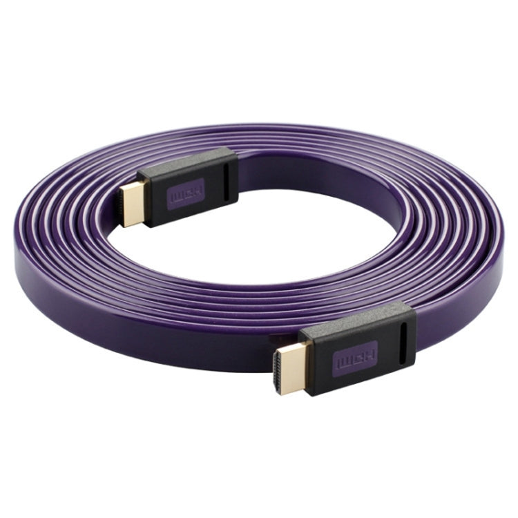Câble plat Uld-Unite 4K Ultra HD plaqué or HDMI vers HDMI Longueur du câble : 3 m (violet transparent)