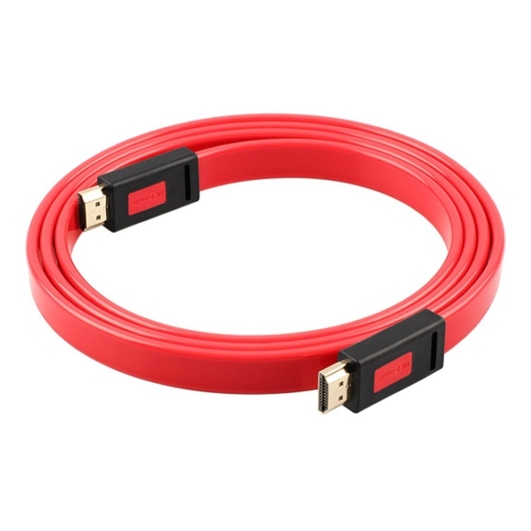 Câble plat Uld-Unite 4K Ultra HD plaqué or HDMI vers HDMI Longueur du câble : 5 m (rouge transparent)