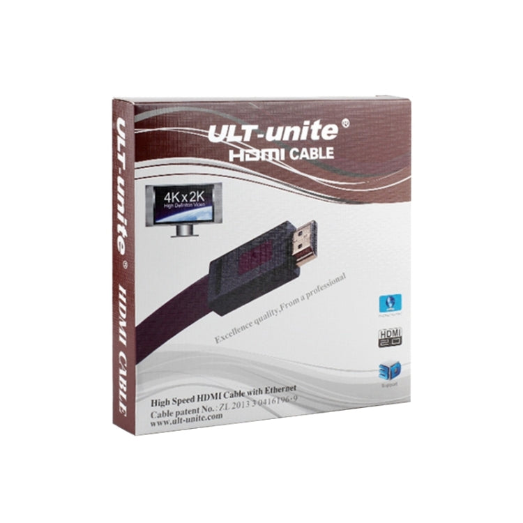 Uld-Unite 4K Ultra HD chapado en Oro HDMI a Cable plano HDMI longitud del Cable: 5m (Rojo transparente)