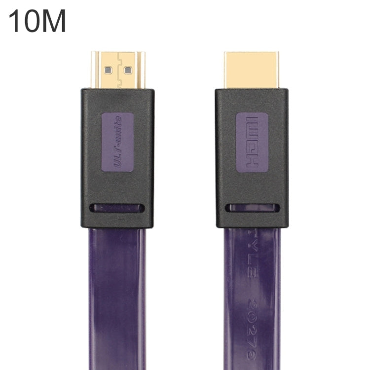 Câble plat Uld-Unite 4K Ultra HD plaqué or HDMI vers HDMI Longueur du câble : 10 m (violet transparent)