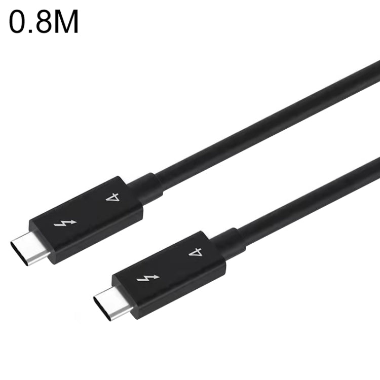 USB-C / TYPE-C Macho a USB-C / Tipo-C Cable de transmisión multifunción masculina Para Thunderbolt 4 longitud del Cable: 0.8m (Negro)