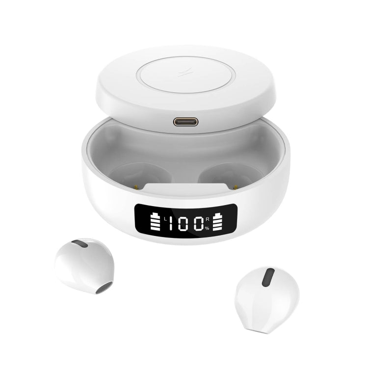 X6WS Mini Noise Reduction Digital Display TWS Wireless Bluetooth Earphone (White)