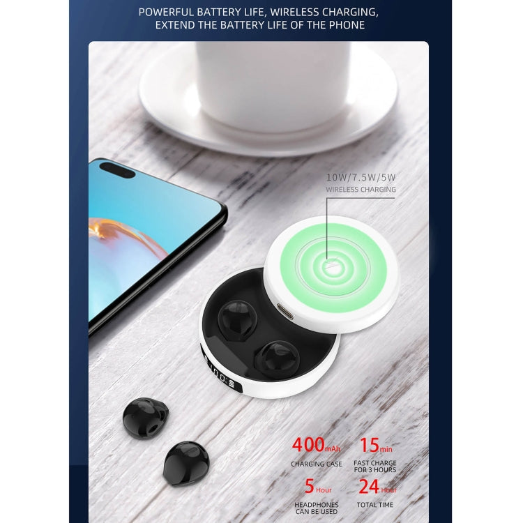 X6WS Mini Reducción de ruido Pantalla Digital TWS Wireless Bluetooth Auricular (Blanco)