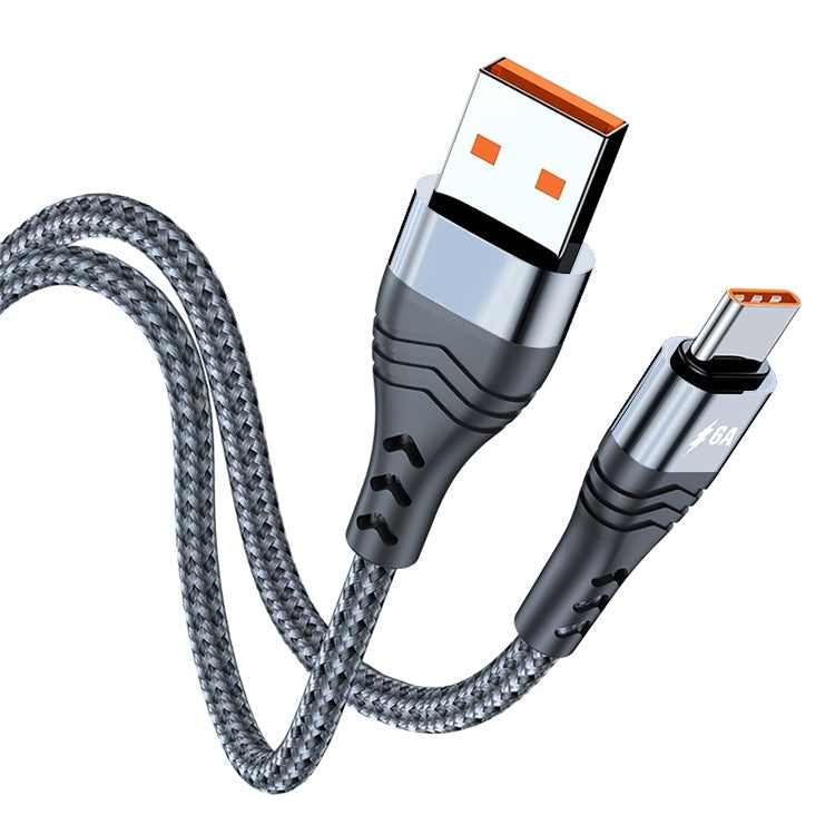 ADC-005 6A USB A USB-C / TYPE-C Cable de Carga Rápida del tejido Longi