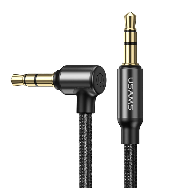 USAMS US-SJ557 3.5mm to 3.5mm Right Angle Audio Cable (Black)