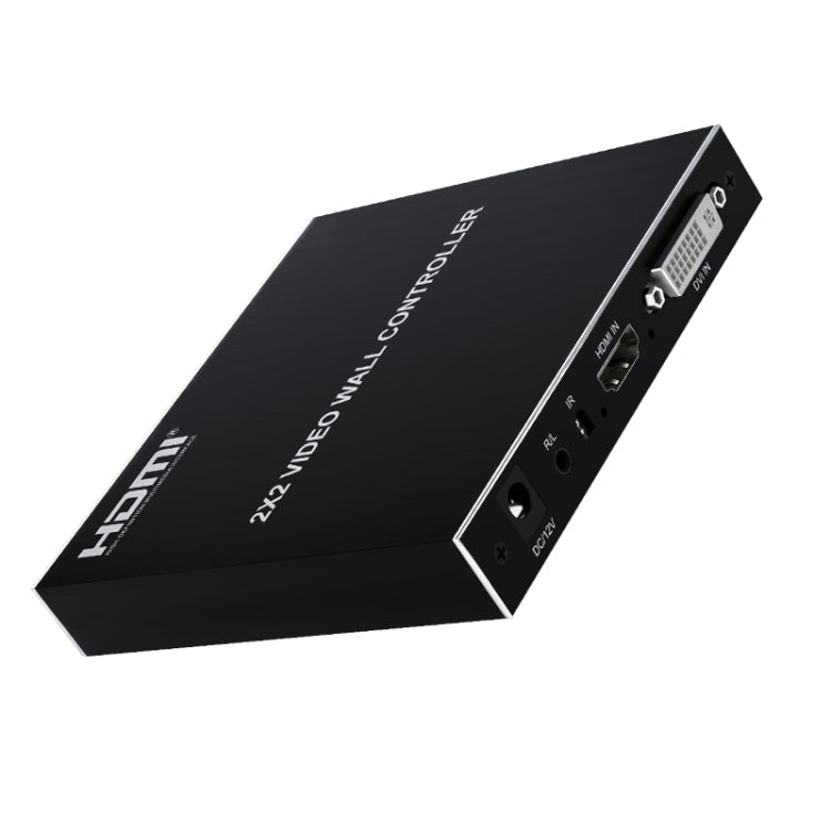 Contrôleur de mur vidéo HDMI 1080p 2 x 2 HDMI + DVI vers 4 ports (noir)