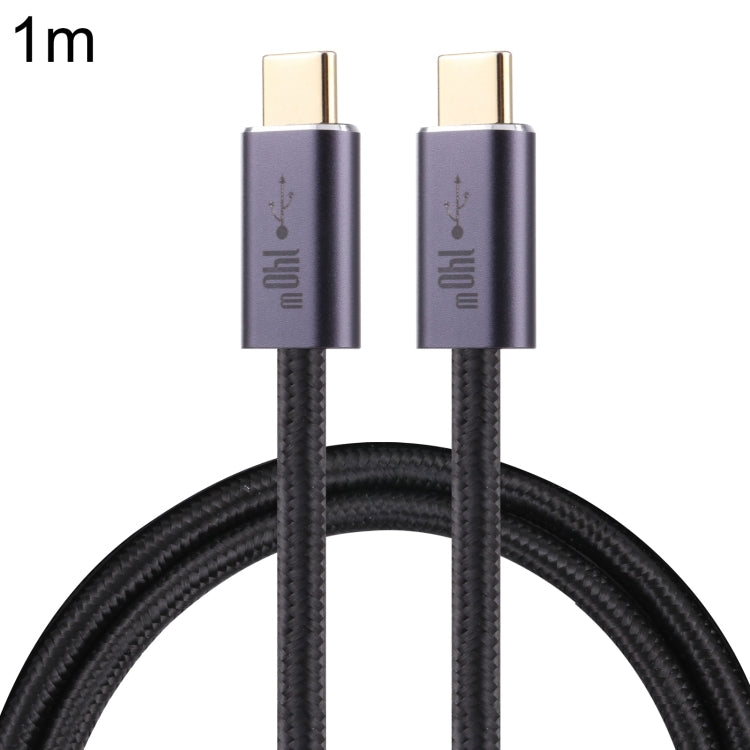 140W USB 2.0 USB-C/Typ-C Stecker auf USB-C/Typ-C Stecker geflochtenes Datenkabel Kabellänge: 1m (Schwarz)