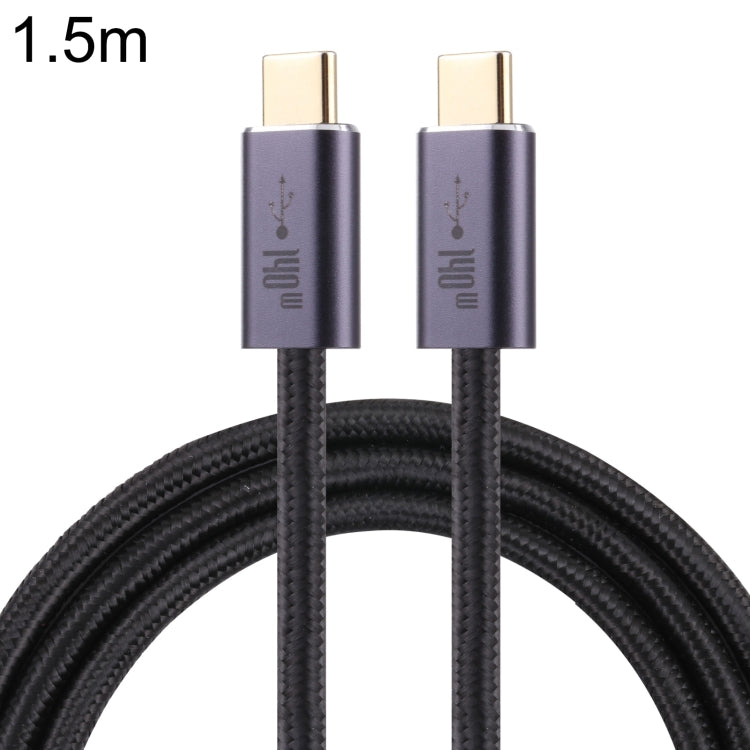140W USB 2.0 USB-C / Tipo-C Macho a USB-C / TYPE-C Cable de datos trenzados masculinos longitud del Cable: 1.5m (Negro)