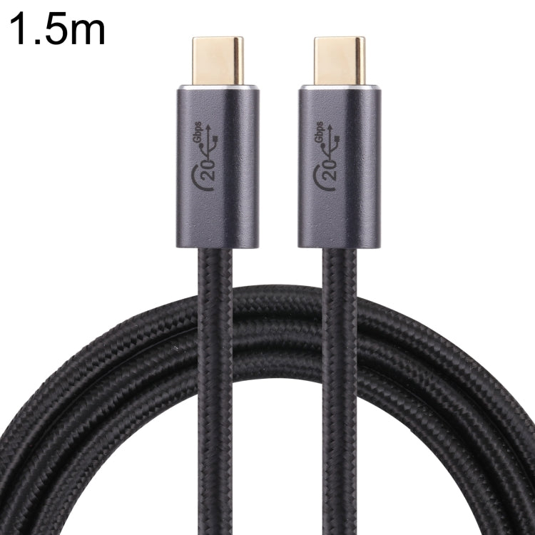 Câble de données tressé 20GBPS USB 3.2 USB-C / TYPE-C mâle vers USB-C / Type C mâle Longueur du câble: 1,5 m (noir)