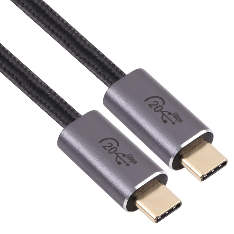 Câble de données tressé 20GBPS USB 3.2 USB-C / Type-C mâle vers USB-C / Type C mâle Longueur du câble: 2m (Noir)