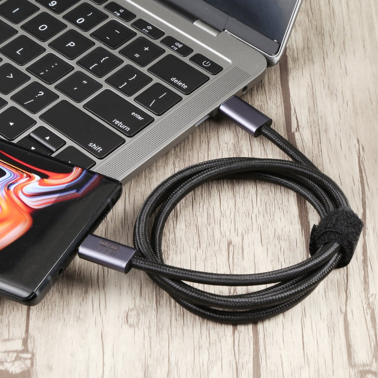 20Gbps USB 4 USB-C / Tipo-C Macho a USB-C / Tipo C Cable de datos trenzados masculinos longitud del Cable: 1m (Negro)