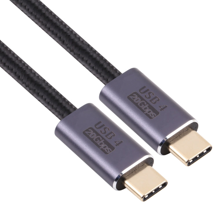 20GBPS USB 4 USB-C / Tipo-C Macho a USB-C / Tipo C Cable de datos trenzados masculinos longitud del Cable: 1.5m (Negro)