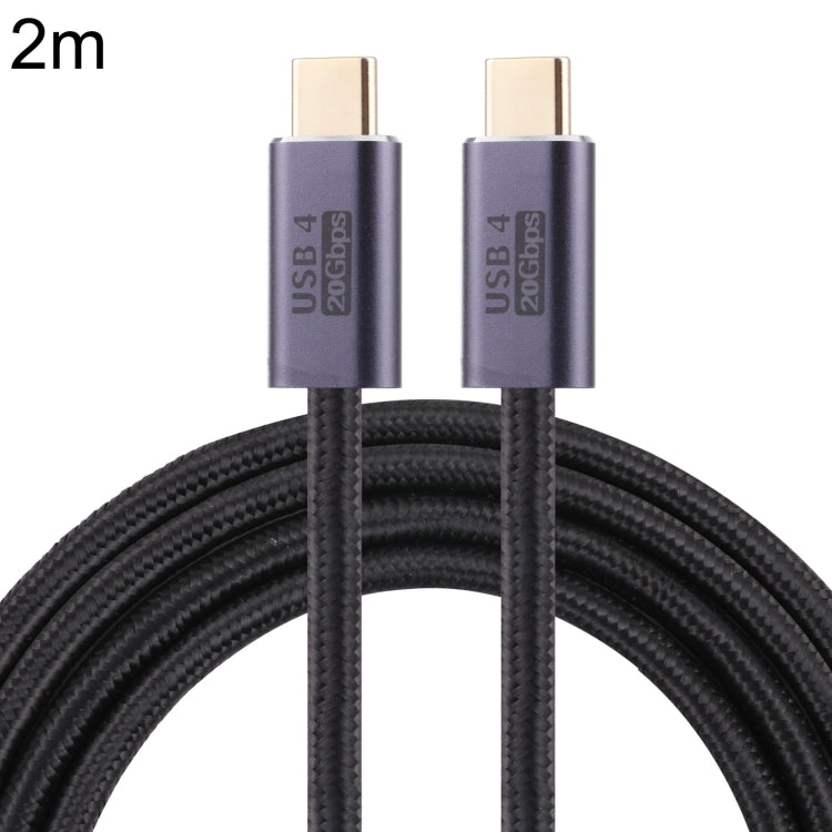 20Gbps USB 4 USB-C / TYPE-C Macho a USB-C / Tipo C Cable de datos trenzados masculinos longitud del Cable: 2m (Negro)