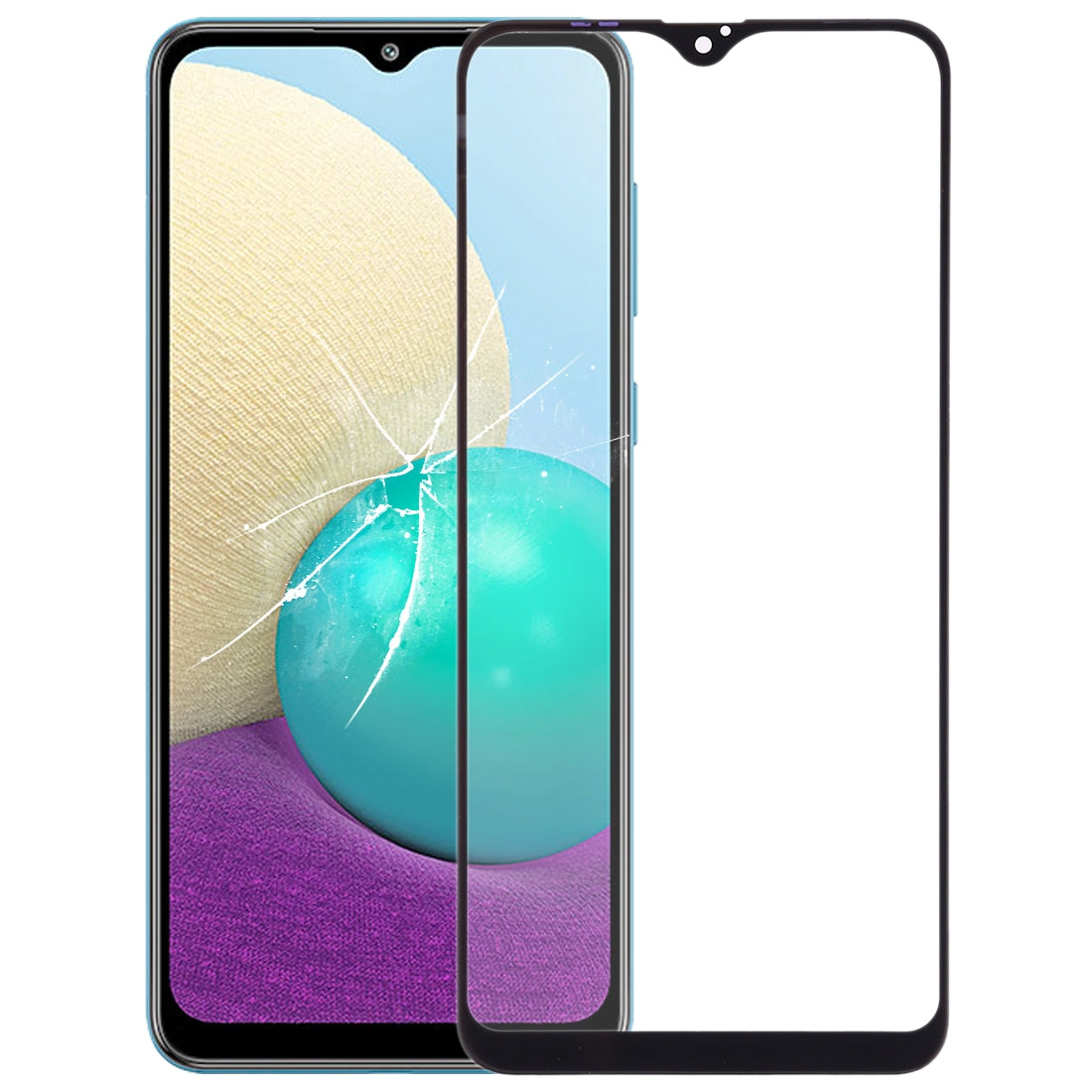 Front Screen Glass + OCA Adhesive Samsung Galaxy A02