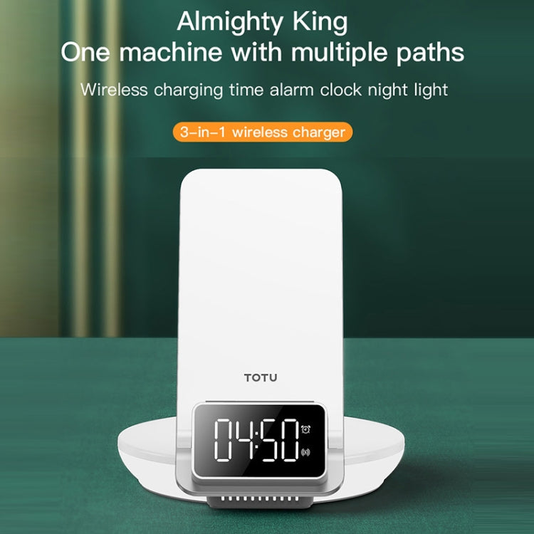 Totudesign S7 Omnipotent Series 3 in 1 Auto Alignment Night Light Alarm Light Wireless Charging (White)